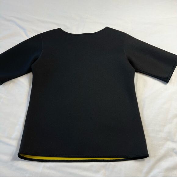 Sauna Suit T-Shirt XXL Stretchy Short Sleeve Black Workout Fat Burning Top - Picture 4 of 7